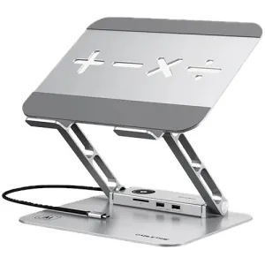 CABLETIME Laptop Stand with 8-in-1 Hub HDMI USB3.0 USB2.0 Silver (CT-LS08H-AS)
