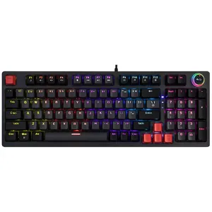Jedel KL114 Mechanical Gaming Keyboard With Knob Rainbow Lightning Type-C 1.6m Gray
