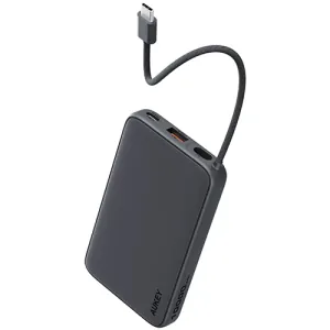 Aukey PB-Y53 15W 10000mAh Power Bank with Built-in USB-C Cable Gray
