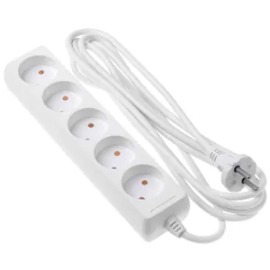 2E PowerStrip 5XCEE7/17, 2G 1.0mm 3m White (2E-U05M3)