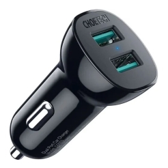 CHOETECH C0051-V5 36W QC 3.0 Dual USB-A CAR CHARGER (XX-C0051-V5-BK)