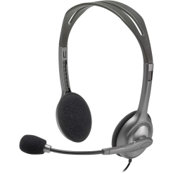 Logitech H110 Corded Stereo Headset Gray/Silver- Dual Plag (L981-000271) 