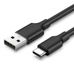 UGREEN US287 USB 2.0 A TO TYPE C CABLE NICKEL PLATING 1M BLACK (60116)	