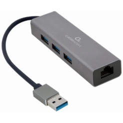 Gembird USB 3.0 Gigabit network adapter with 3-port (A-AMU3-LAN-01)