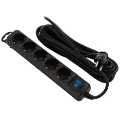 2E U05ESM5B 5 Socket 5m Black