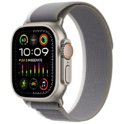 Apple Watch Ultra 2 GPS + Cellular, 49mm Titanium Case with Green/Grey Trail Loop MRF33RB/A