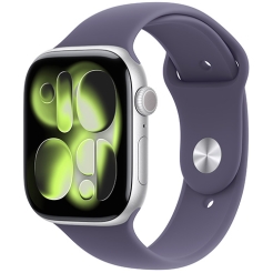 Apple Watch Series 11 GPS 42mm Silver Aluminium Case With Purple Fog Sport Band - S/M